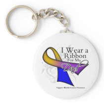 I Wear a Ribbon For My Dad - Bladder Cancer Keychain