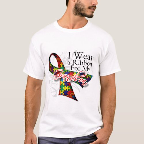 I Wear a Ribbon For My Grandson _ Autism Awareness T_Shirt