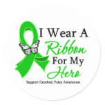 I Wear A Ribbon For My HERO Cerebral Palsy Classic Round Sticker