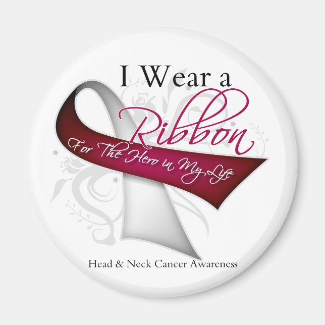 I Wear a Ribbon For My Hero - Head and Neck Cancer Magnet (Front)