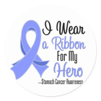 I Wear a Ribbon For My Hero - Stomach Cancer Classic Round Sticker