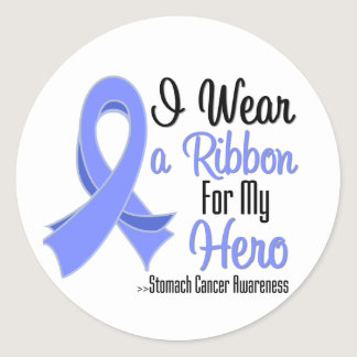 I Wear a Ribbon For My Hero - Stomach Cancer Classic Round Sticker