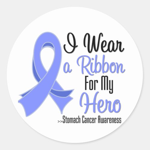 I Wear a Ribbon For My Hero _ Stomach Cancer Classic Round Sticker