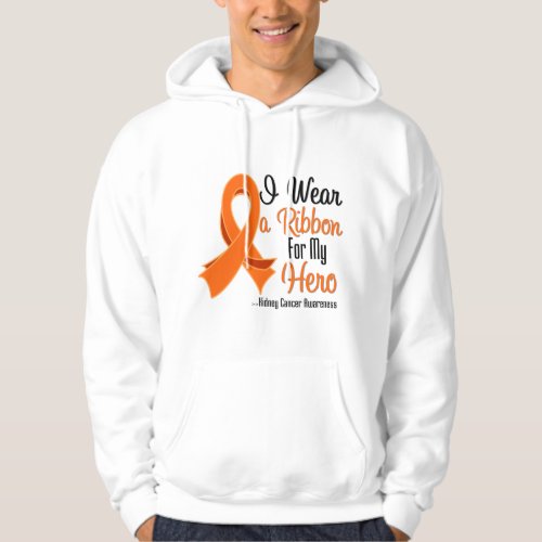 I Wear a Ribbon For My Hero v2 _ Kidney Cancer Hoodie