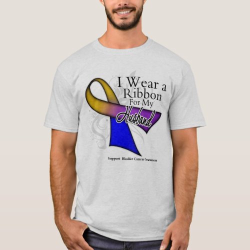 I Wear a Ribbon For My Husband _ Bladder Cancer T_Shirt