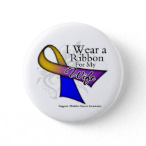 I Wear a Ribbon For My Wife - Bladder Cancer Button