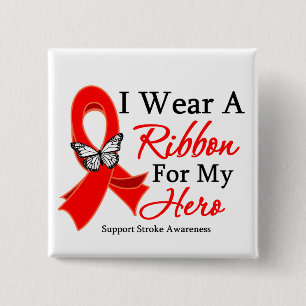 I Wear a Ribbon HERO Stroke Pinback Button
