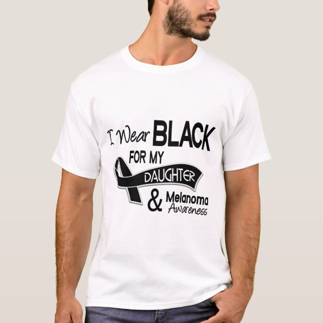 I Wear Black For My Daughter 42 Melanoma T-Shirt (Front)