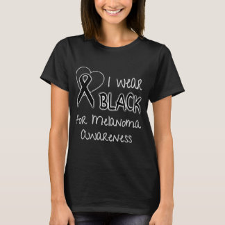 I Wear Black Melanoma Awareness Ribbon T-Shirt