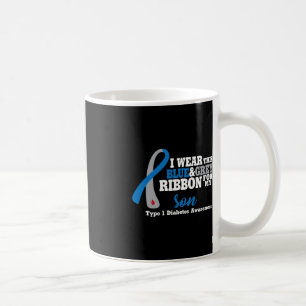 I wear blue and gray for my son Diabetes Awareness Coffee Mug