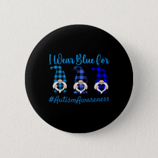 I wear blue Autism Awareness - 3 Blade Gnomes Button