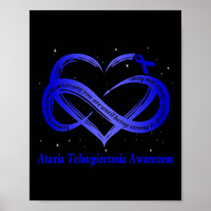 I Wear Blue For Ataxia Telangiectasia Awareness Wa Poster