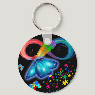 I Wear Blue For Autism Awareness - Autism Awarenes Keychain