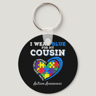 I Wear Blue For Autism Awareness Family Matching T Keychain