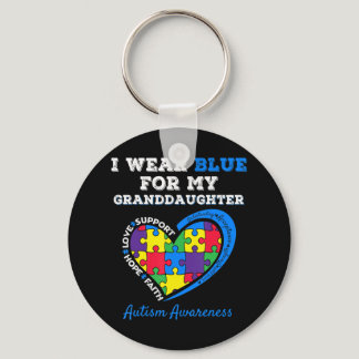 I Wear Blue For Autism Awareness Family Matching T Keychain