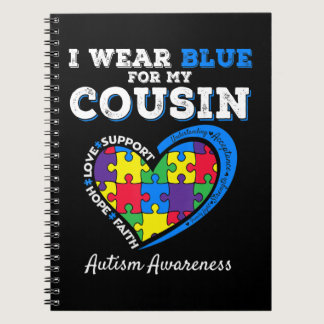 I Wear Blue For Autism Awareness Family Matching T Notebook