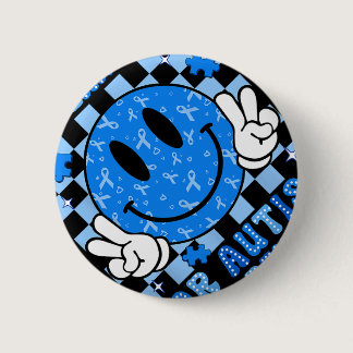 I Wear Blue For Autism Awareness Month Men Women K Button