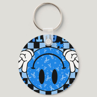 I Wear Blue For Autism Awareness Month Men Women K Keychain