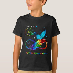 I Wear Blue For Autism Awareness Month Men Women K T-Shirt