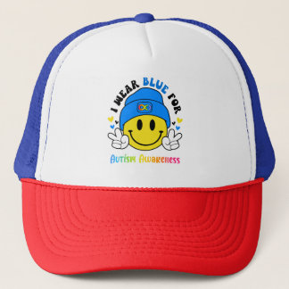 I Wear Blue for Autism Trucker Hat