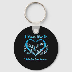 I Wear Blue For Diabetes Awareness Mother's Day Ch Keychain