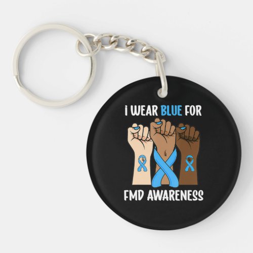 I wear blue for Fibromuscular Dysplasia awareness Keychain