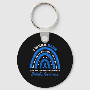 I Wear Blue For Granddaughter T1d Type 1 Diabetes Keychain