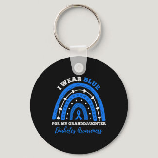 I Wear Blue For Granddaughter T1D Type 1 Diabetes  Keychain