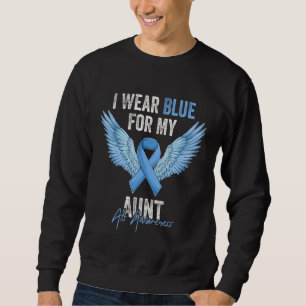 I Wear Blue For My Aunt Als Awareness Angel Ribbon Sweatshirt