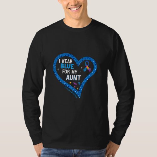 I Wear Blue For My Aunt Cool Autism Awareness Quot T_Shirt