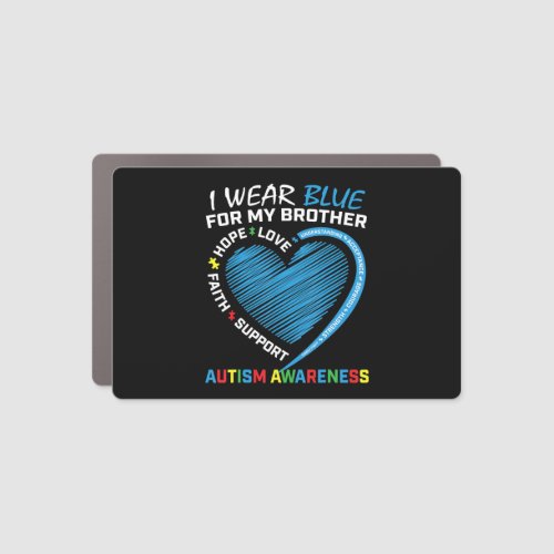 I wear blue for my brother autism awareness produc car magnet