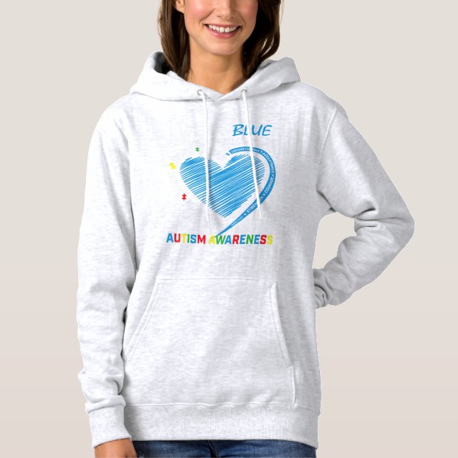 I wear blue for my brother autism awareness produc hoodie (Front)