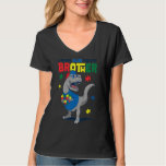 I Wear Blue For My Brother Autism Awareness Trex D T-Shirt