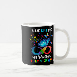 I Wear Blue For My Brother Autism Puzzle Butterfly Coffee Mug