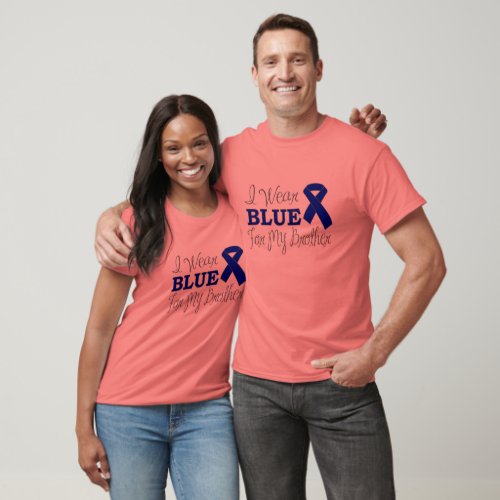 I Wear Blue For My Brother Blue Awareness Ribbon T_Shirt