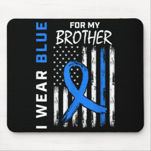 I Wear Blue For My Brother Diabetes Awareness Shir Mouse Pad