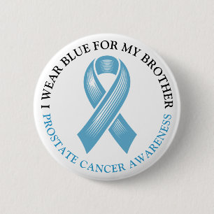 I Wear Blue for my Brother Prostate Cancer Ribbon Button