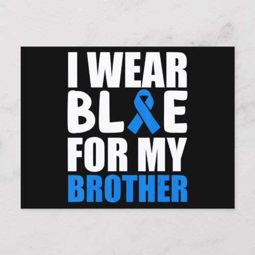 I Wear Blue For My Brother shirt Autism Awareness  Postcard