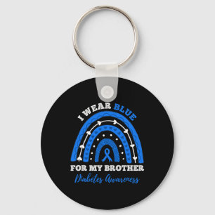 I Wear Blue For My Brother T1d Type 1 Diabetes Awa Keychain