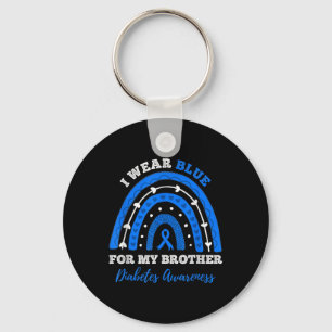I Wear Blue For My Brother T1d Type 1 Diabetes Awa Keychain