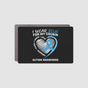 I wear blue for my cousin because my cousin's figh car magnet