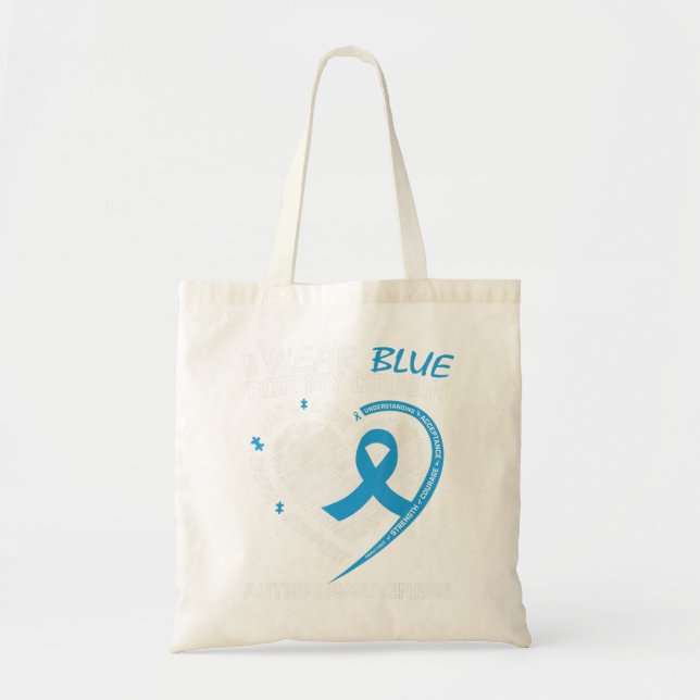 I wear blue for my cousin because my cousin's figh tote bag (Front)