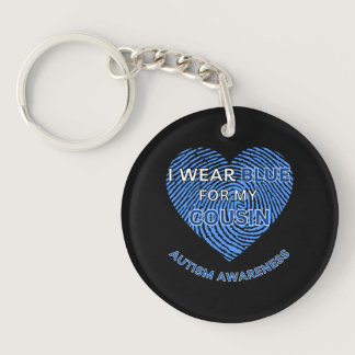 I WEAR BLUE FOR MY COUSIN KEYCHAIN