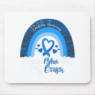I Wear Blue For My Cousin Rainbow Leopard Diabetes Mouse Pad