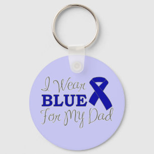 I Wear Blue For My Dad (Blue Awareness Ribbon) Keychain