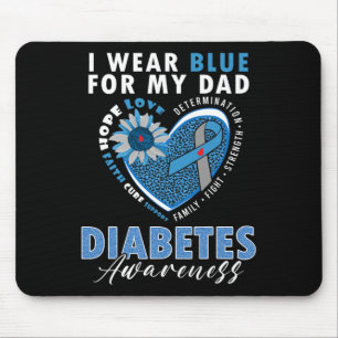 I Wear Blue For My Dad Type 1 Diabetes Awareness M Mouse Pad