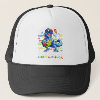 I Wear Blue For My Daughter Autism Awareness Trucker Hat