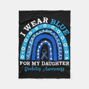 I Wear Blue For My Daughter T1d Type 1 Diabetes Aw Fleece Blanket