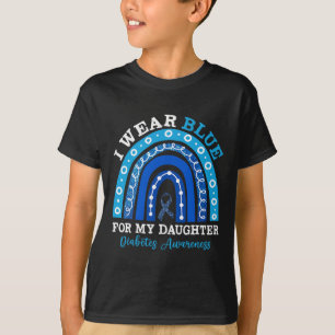 I Wear Blue For My Daughter T1d Type 1 Diabetes Aw T-Shirt