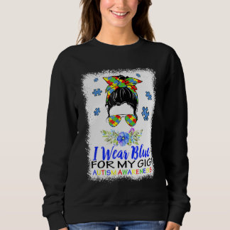 I Wear Blue For My Gigi Grandma Autism Awareness M Sweatshirt